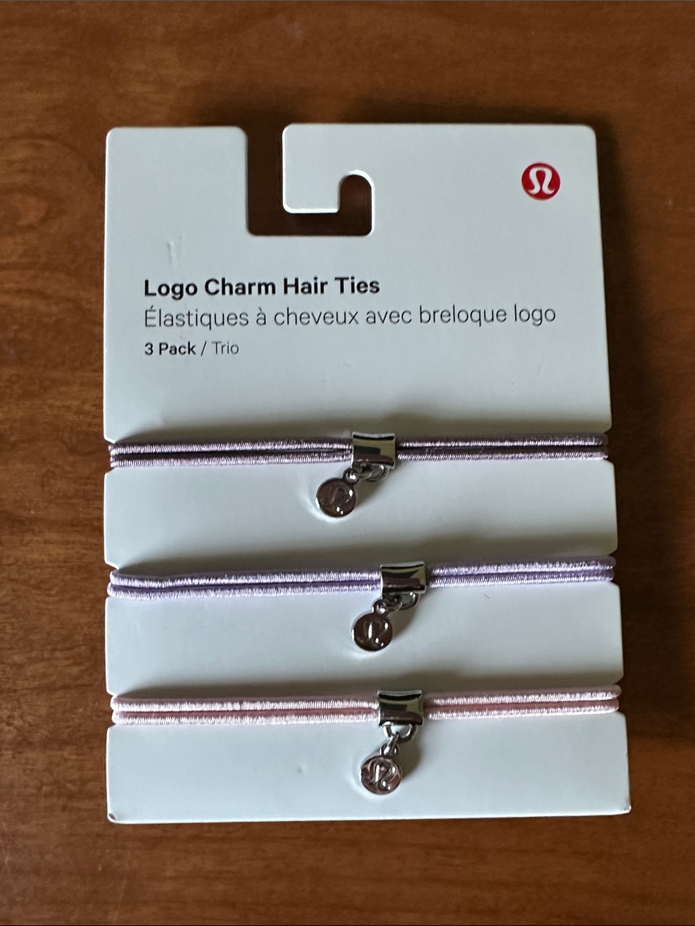 lululemon athletica Logo Charm Hair Ties - Lilac & Light Pink (Set of 3) - Picture 3 of 7